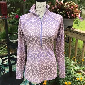 Nike Pro Women’s Half Zip Mock Neck Pullover Multicolor Geometric Print Large